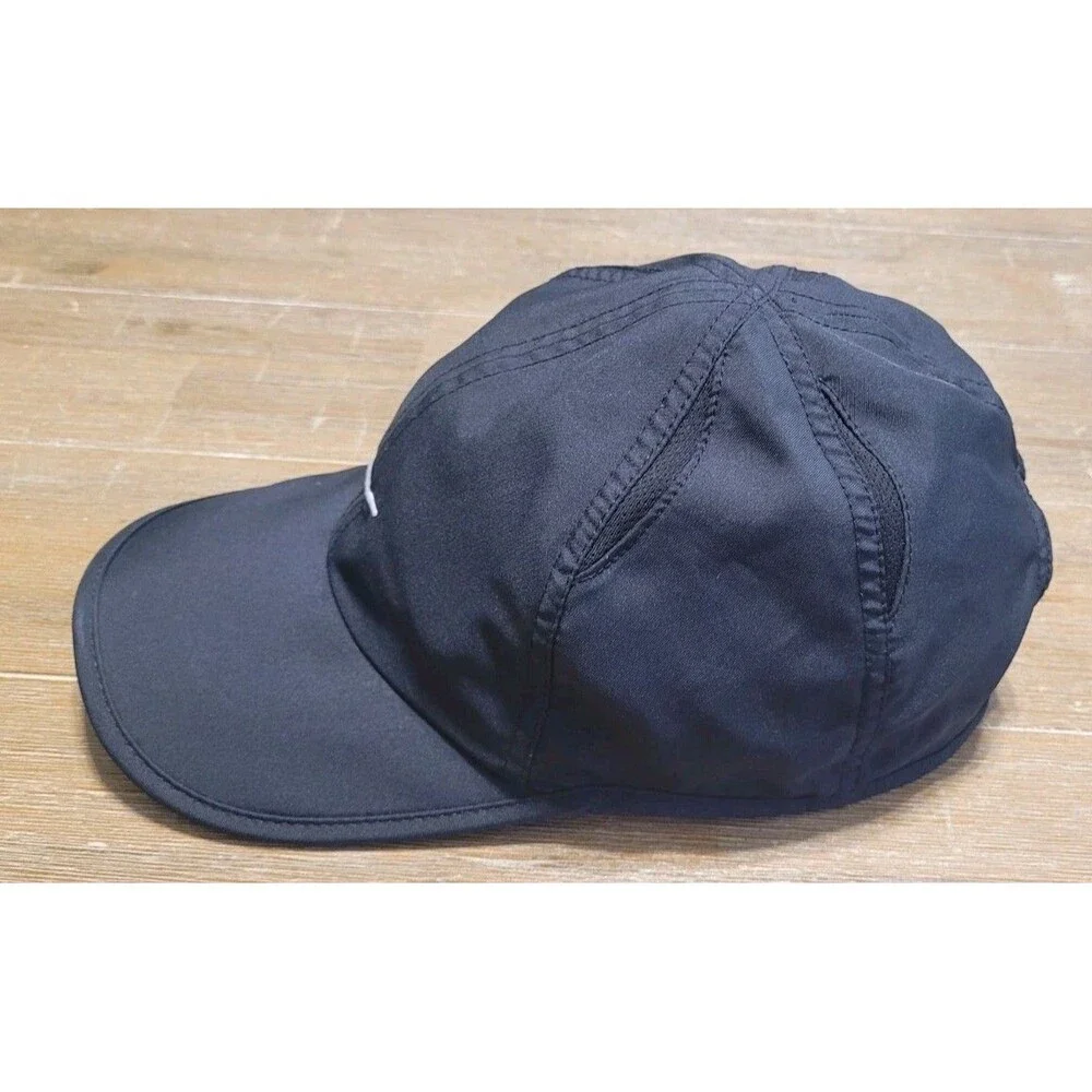 Nike Featherlight Aerobill Dri-Fit Hat Cap Black White Logo Swoosh Running Yoga